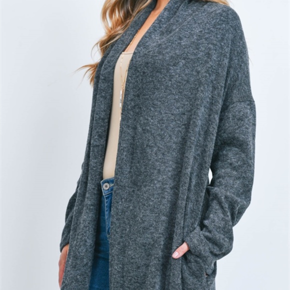 CHARCOAL CARDIGAN - Picture 2 of 7